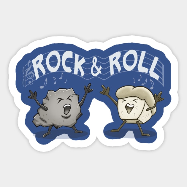 Rock and Roll Funny Cartoon Novelty Graphic Gift Sticker by FrontalLobe